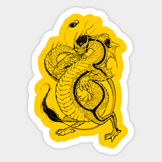 Bruce, the Dragon Sticker by dracoimagem
